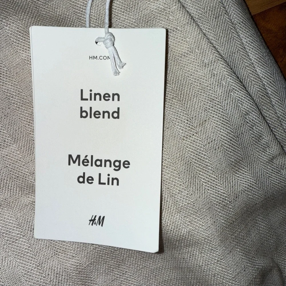 H&M Linen Blend Mens Dress Pants, Beige Straight Leg, Size‎ 42R, New vacation